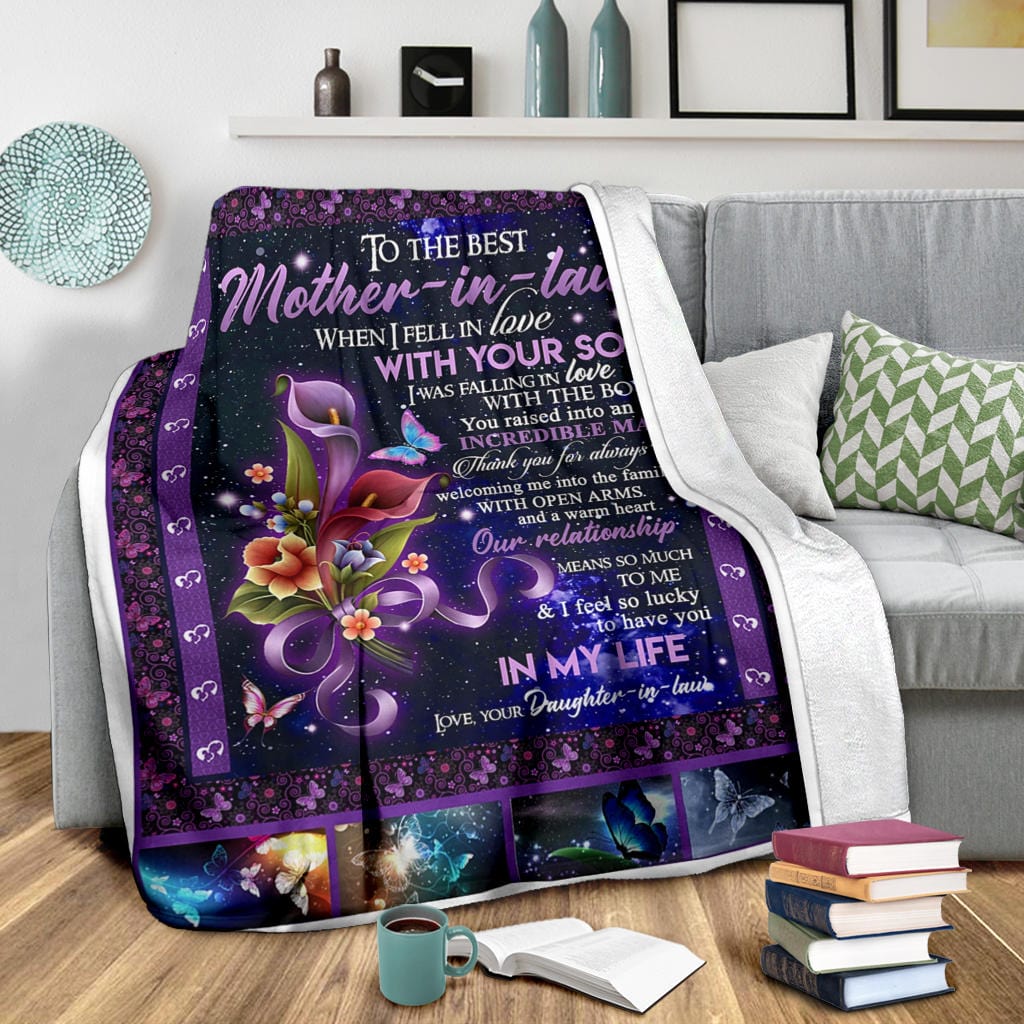 Best Mother In Law Premium Fleece Blanket