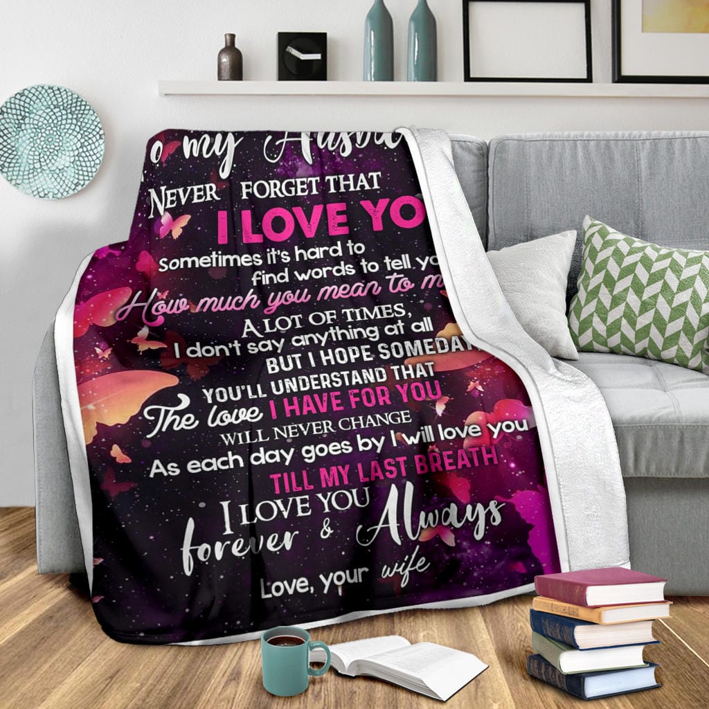 To My Husband Premium Fleece Blanket