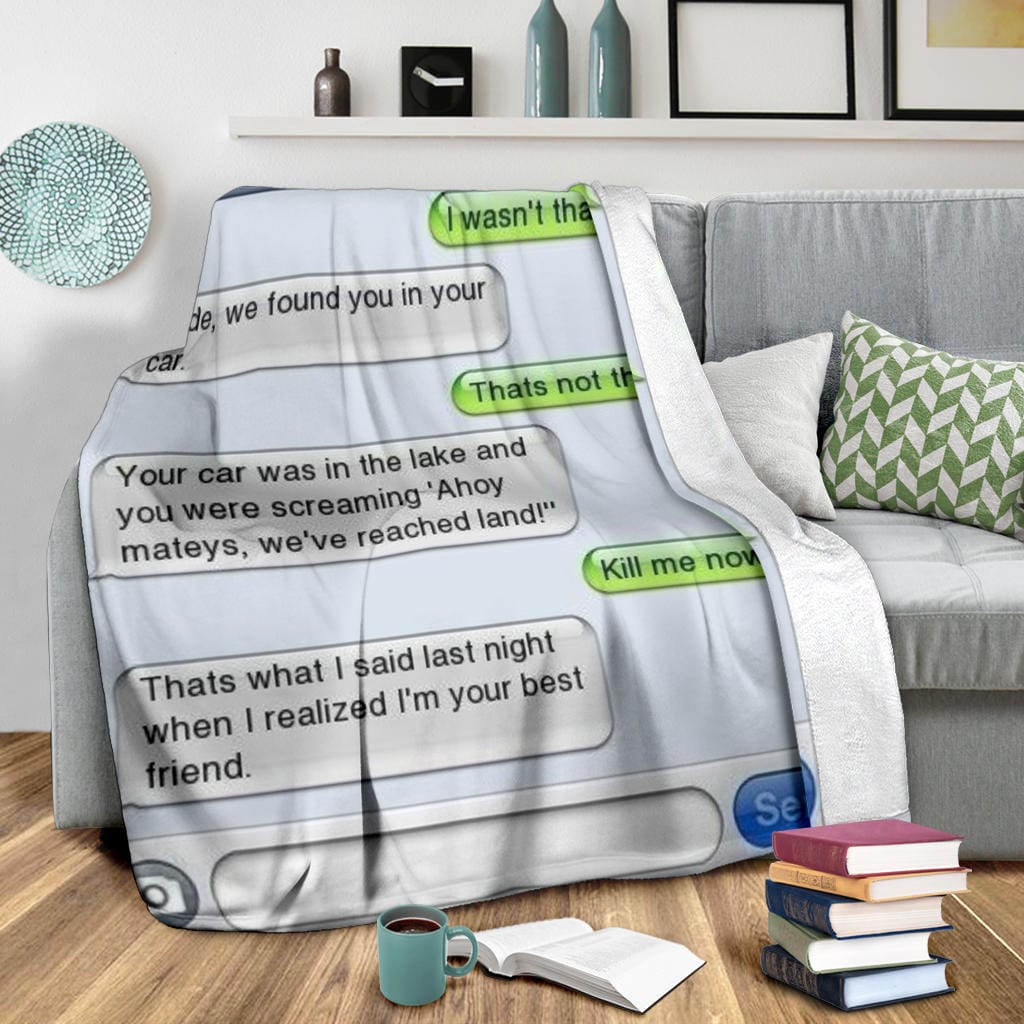 I Wasn't That Drunk Text Premium Fleece Blanket