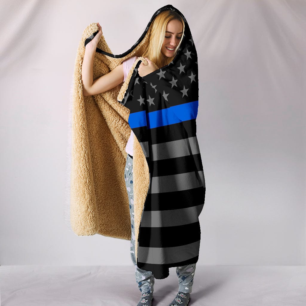 Thin Blue Line Hooded Blanket