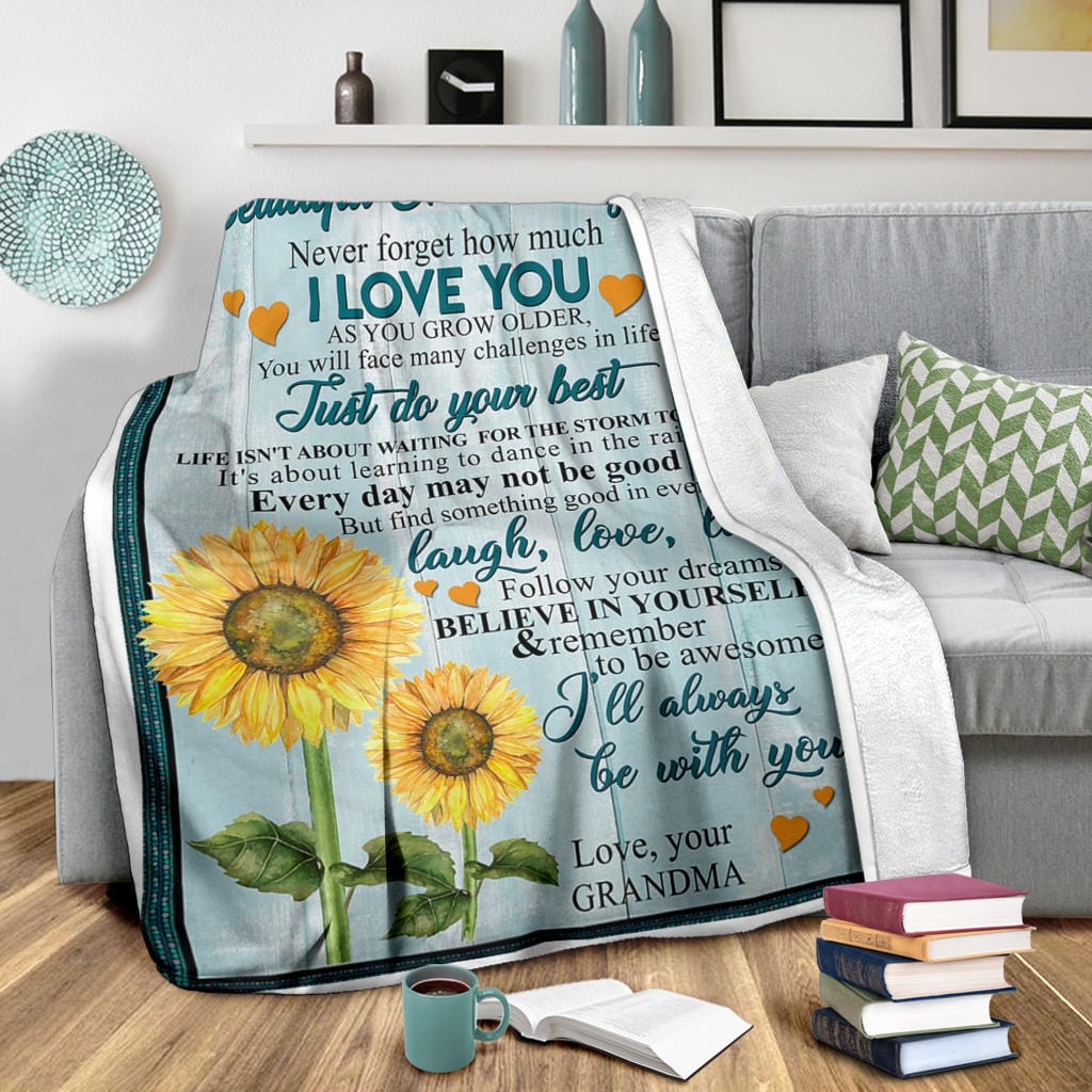 Beautiful Granddaughter Premium Fleece Blanket