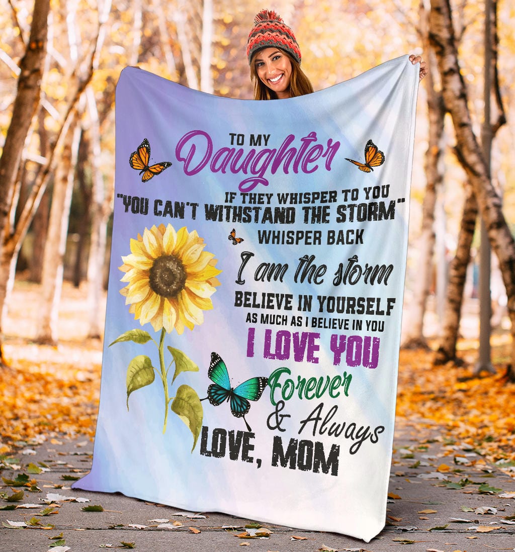 Mom to Daughter - Storm - Premium Fleece Blanket