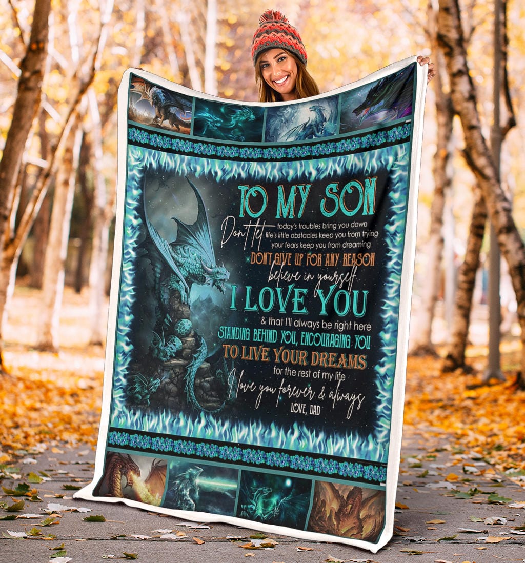 To My Son Premium Fleece Blanket