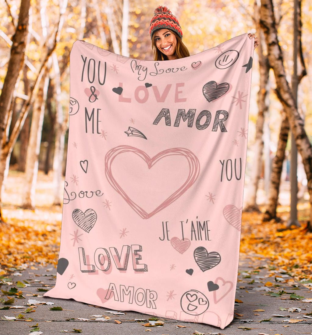 Pink Love Premium Fleece Blanket