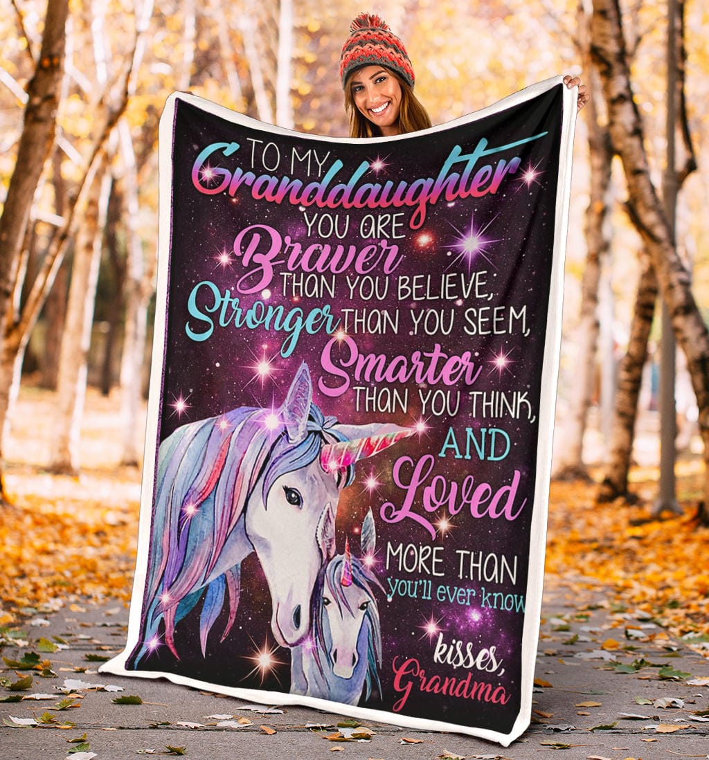 To My Granddaughter Premium Fleece Blanket