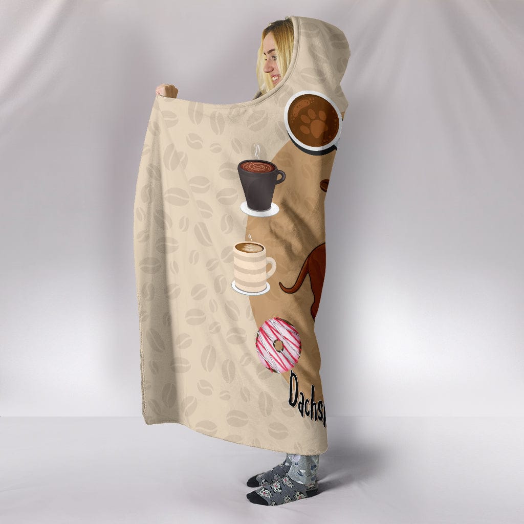 Dachshund Lovers Coffee Club Hooded Blanket