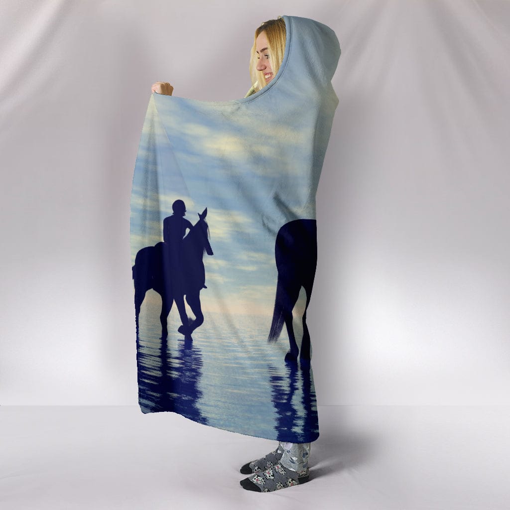 Sunset Horse Hooded Blanket