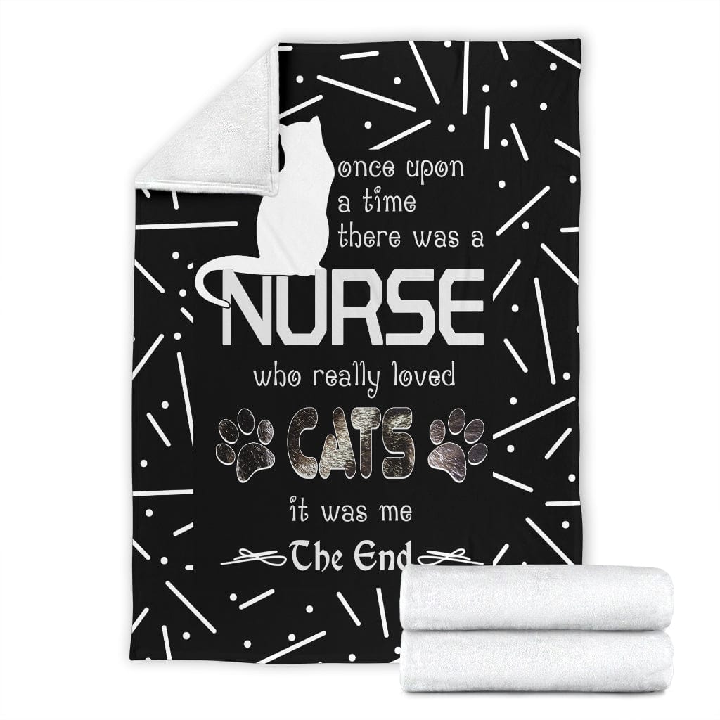 Cat Lover Nurse Premium Fleece Blanket