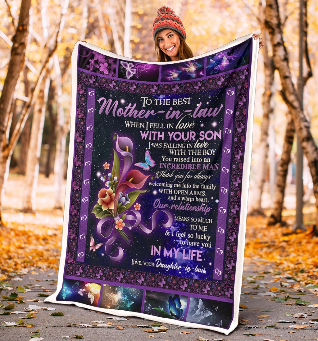 Best Mother In Law Premium Fleece Blanket