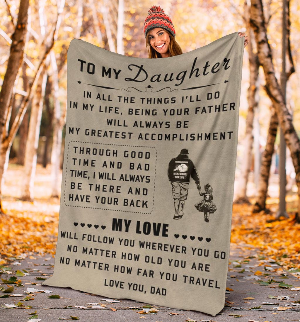 To My Daughter Premium Fleece Blanket