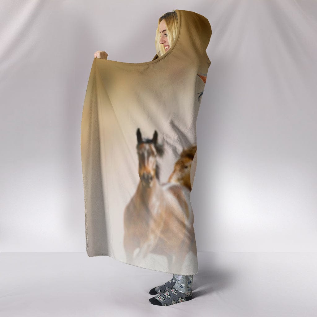 Wild Horses Hooded Blanket