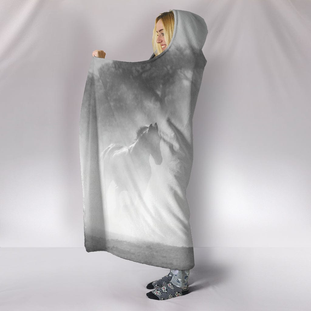 Clouded Horse Hooded Blanket