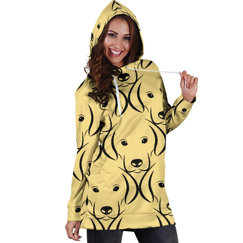 Labrador Face Pattern Hoodie Dress