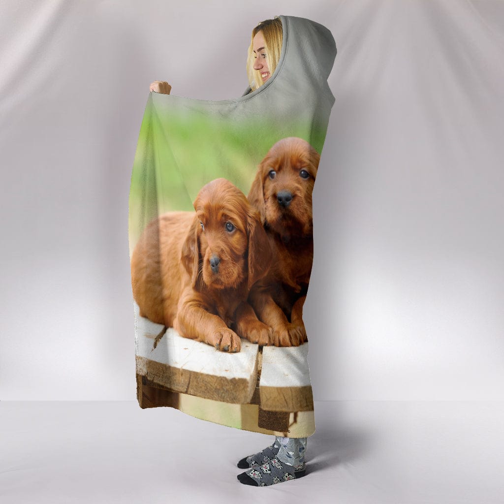 Puppies Hooded Blanket