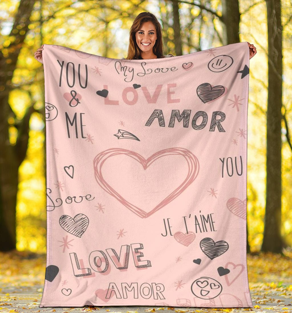 Pink Love Premium Fleece Blanket