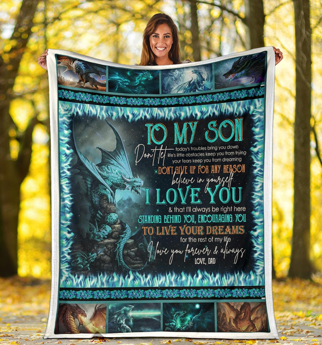 To My Son Premium Fleece Blanket