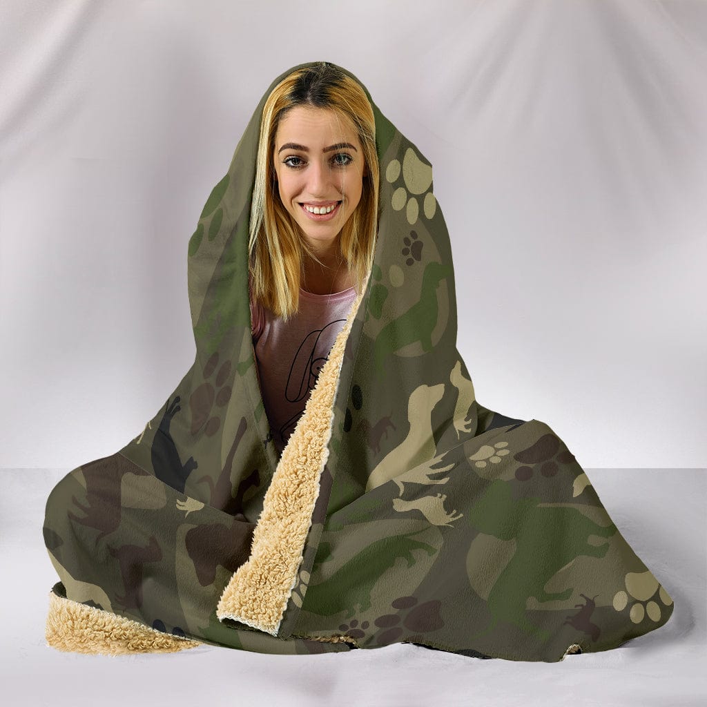 Dachshund Camo Hooded Blanket