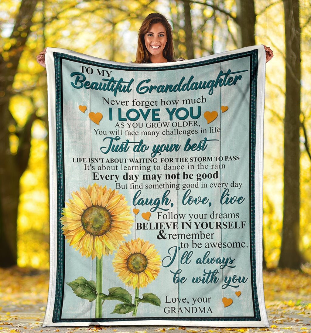 Beautiful Granddaughter Premium Fleece Blanket