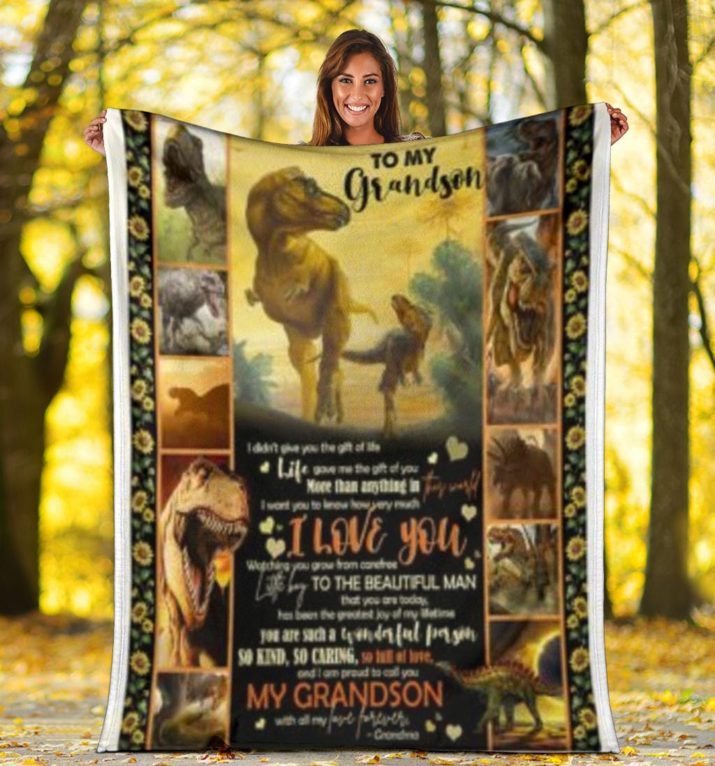 To My Grandson Premium Fleece Blanket