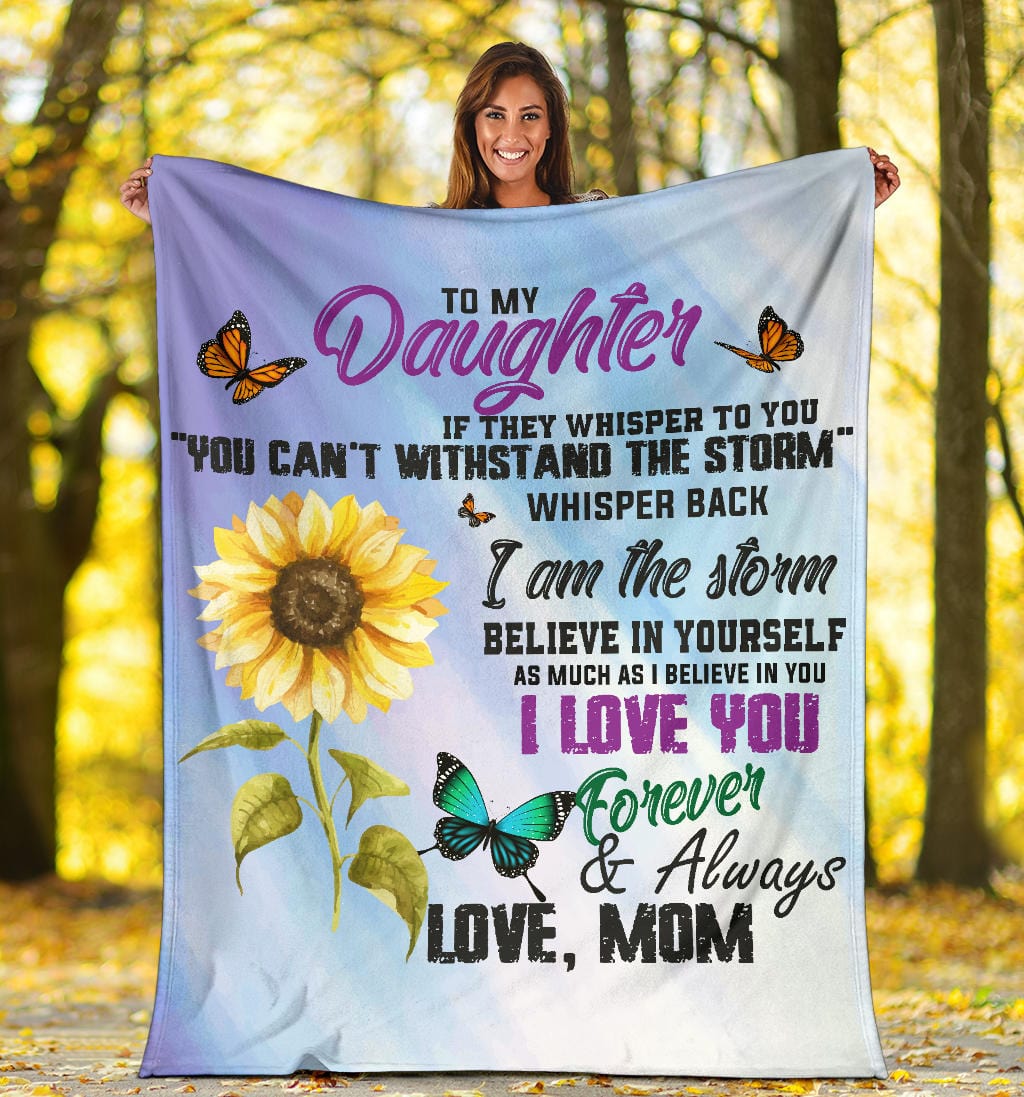 Mom to Daughter - Storm - Premium Fleece Blanket