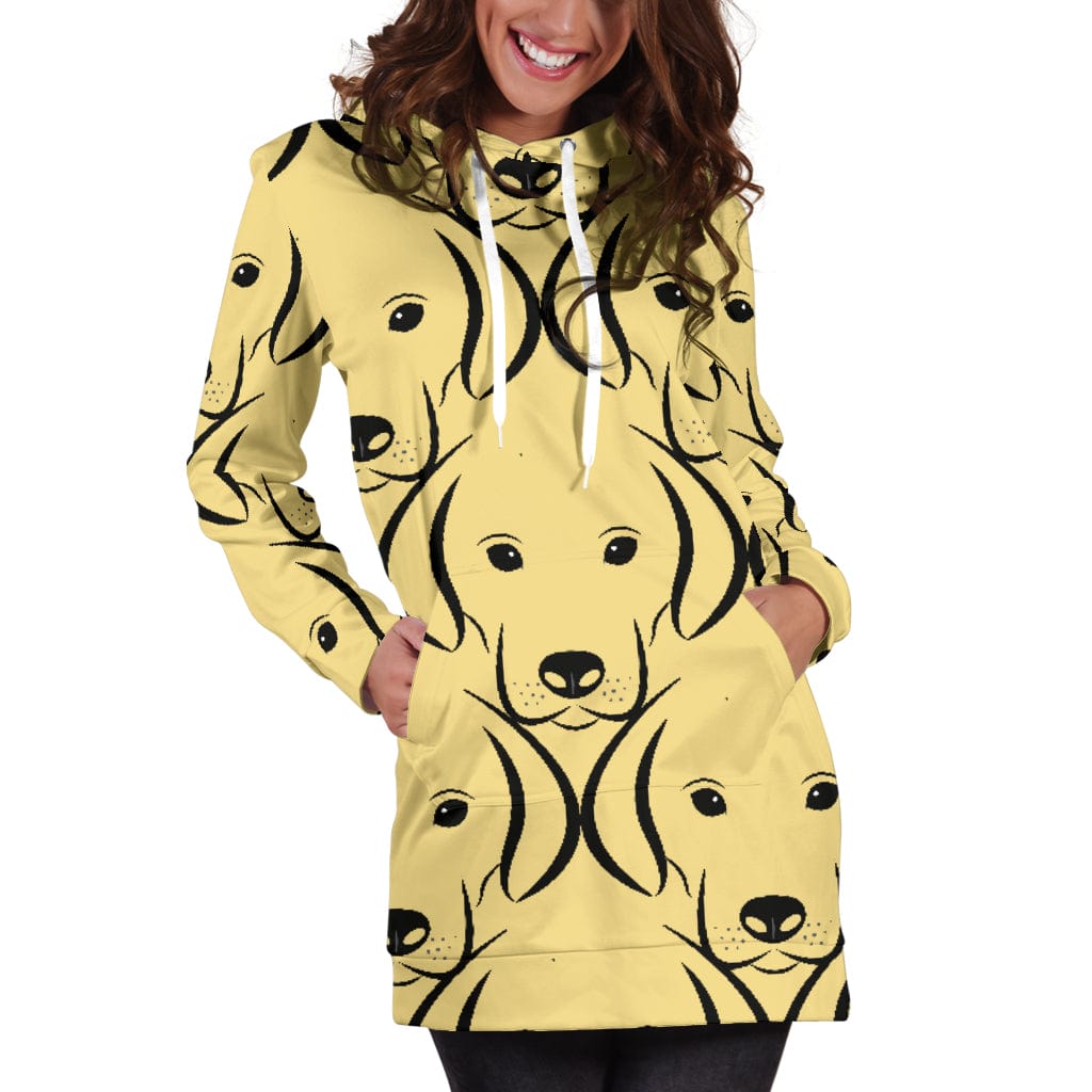 Labrador Face Pattern Hoodie Dress