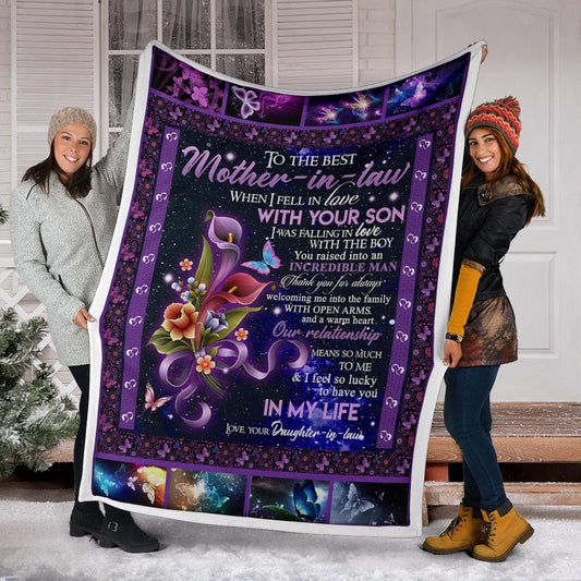 Best Mother In Law Premium Fleece Blanket