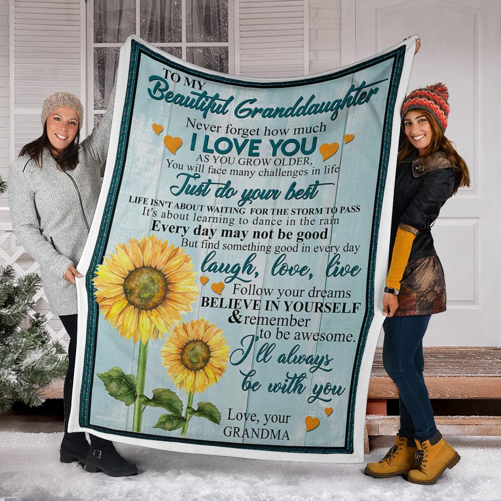 Beautiful Granddaughter Premium Fleece Blanket