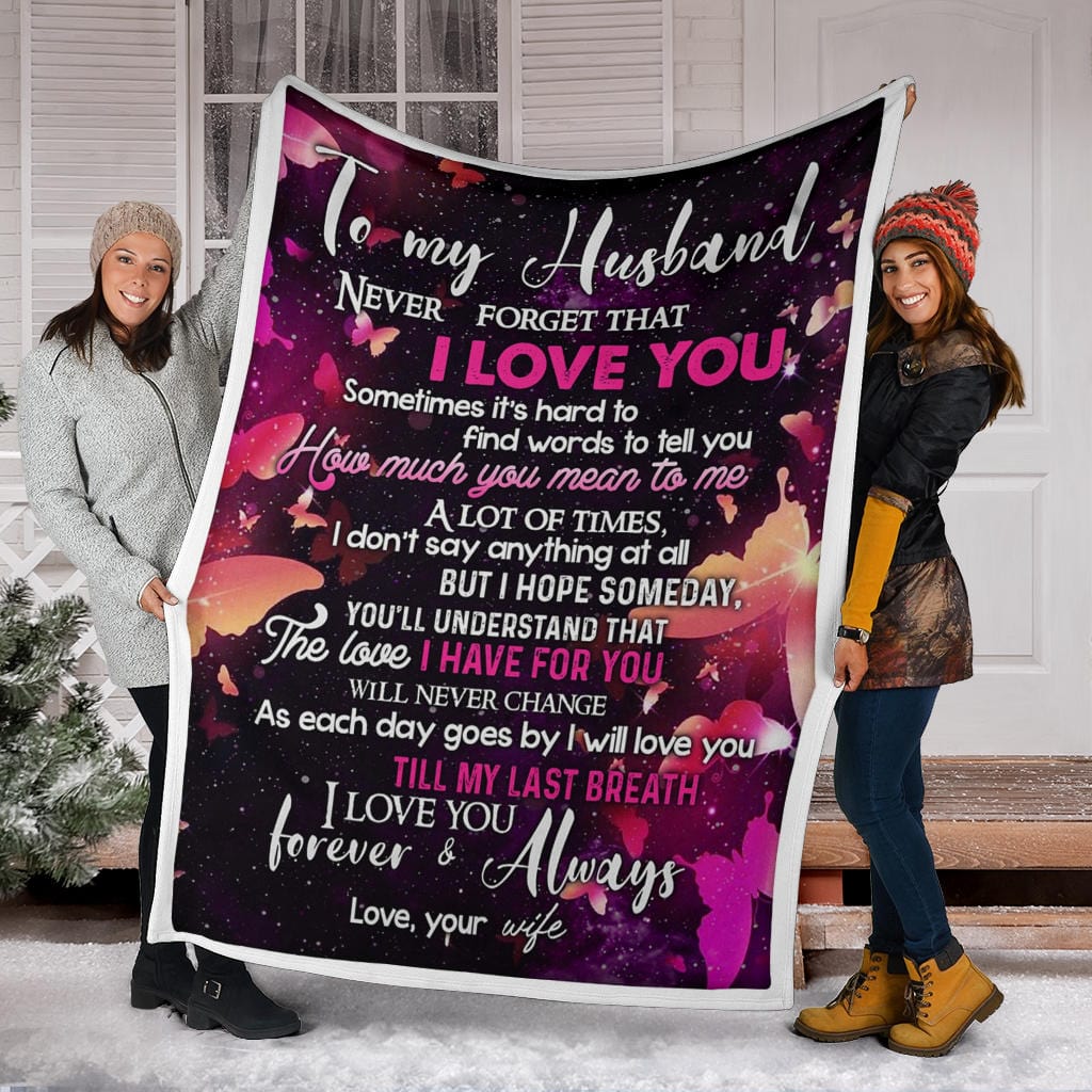 To My Husband Premium Fleece Blanket