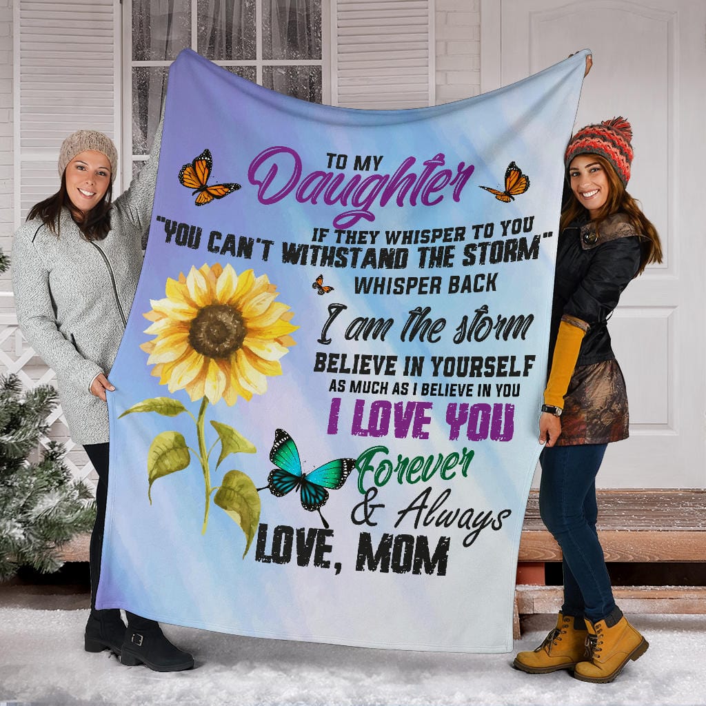 Mom to Daughter - Storm - Premium Fleece Blanket