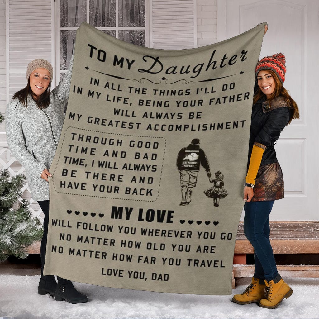 To My Daughter Premium Fleece Blanket