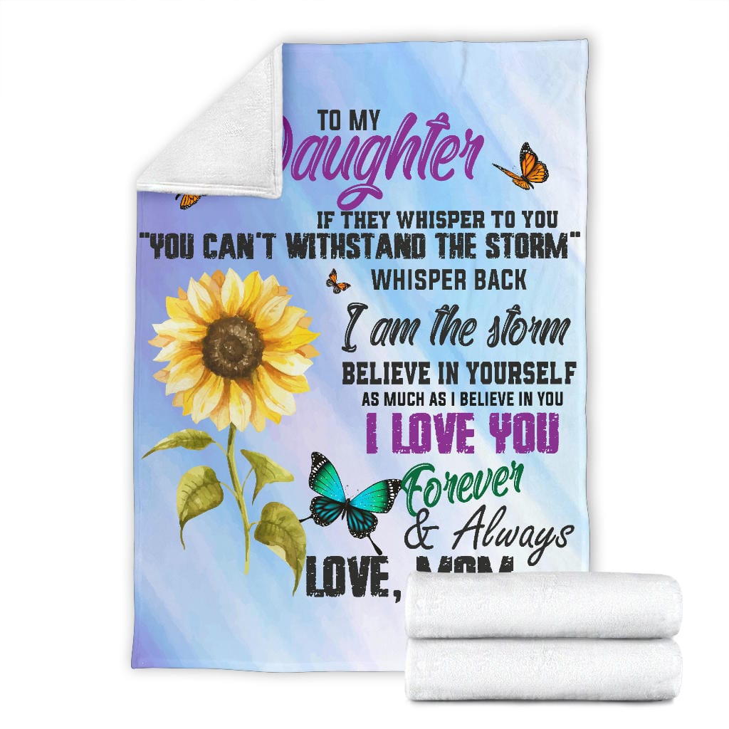 Mom to Daughter - Storm - Premium Fleece Blanket