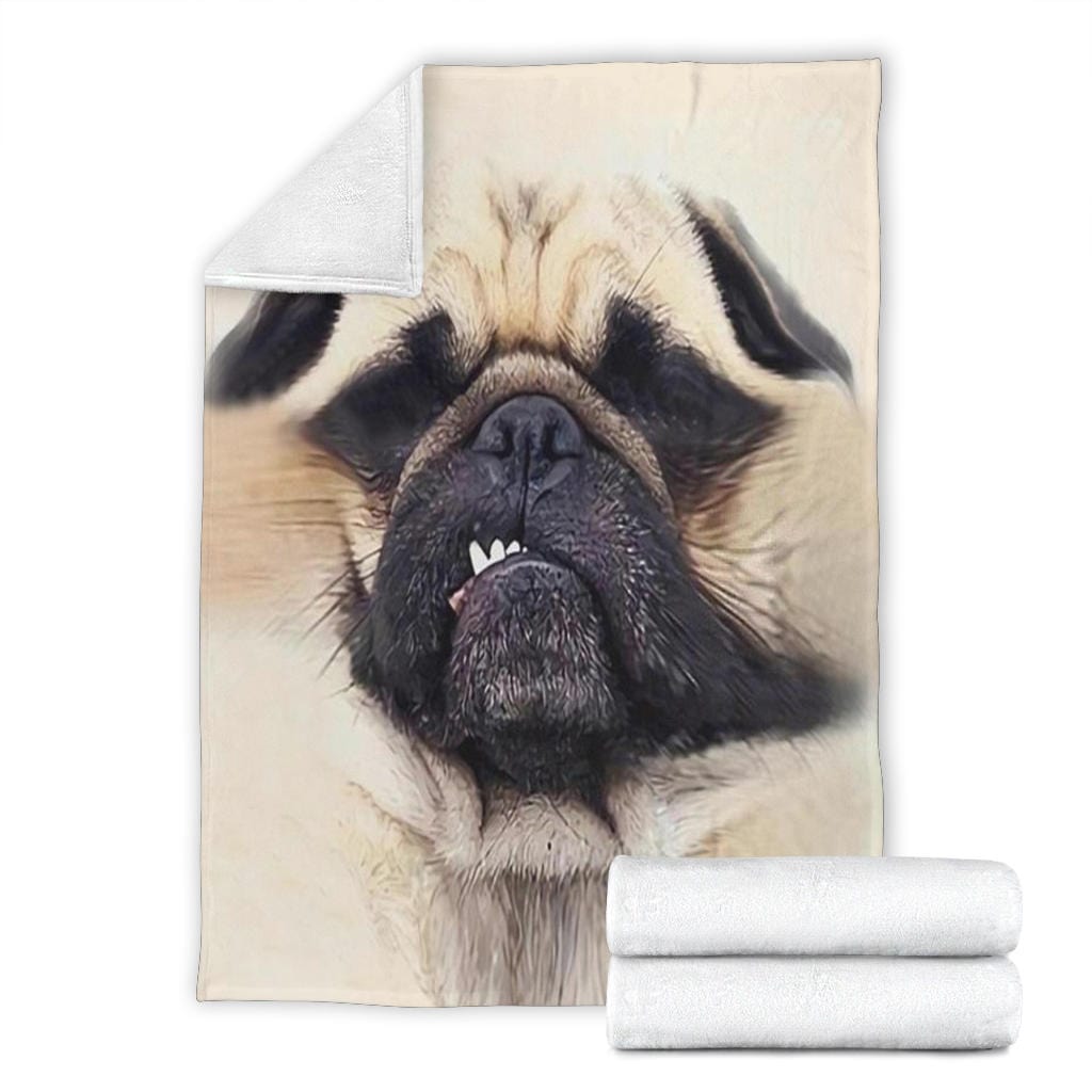 Funny Dog Face Premium Fleece Blanket