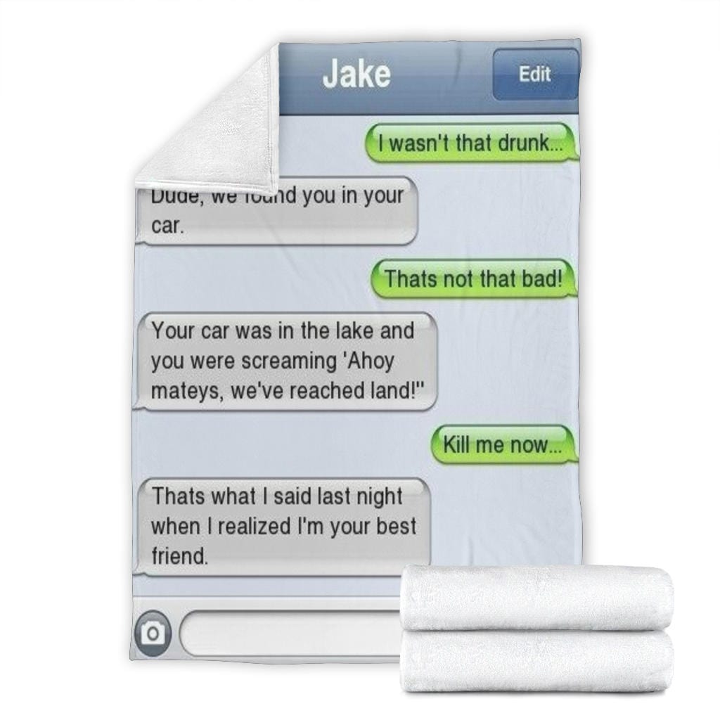 I Wasn't That Drunk Text Premium Fleece Blanket