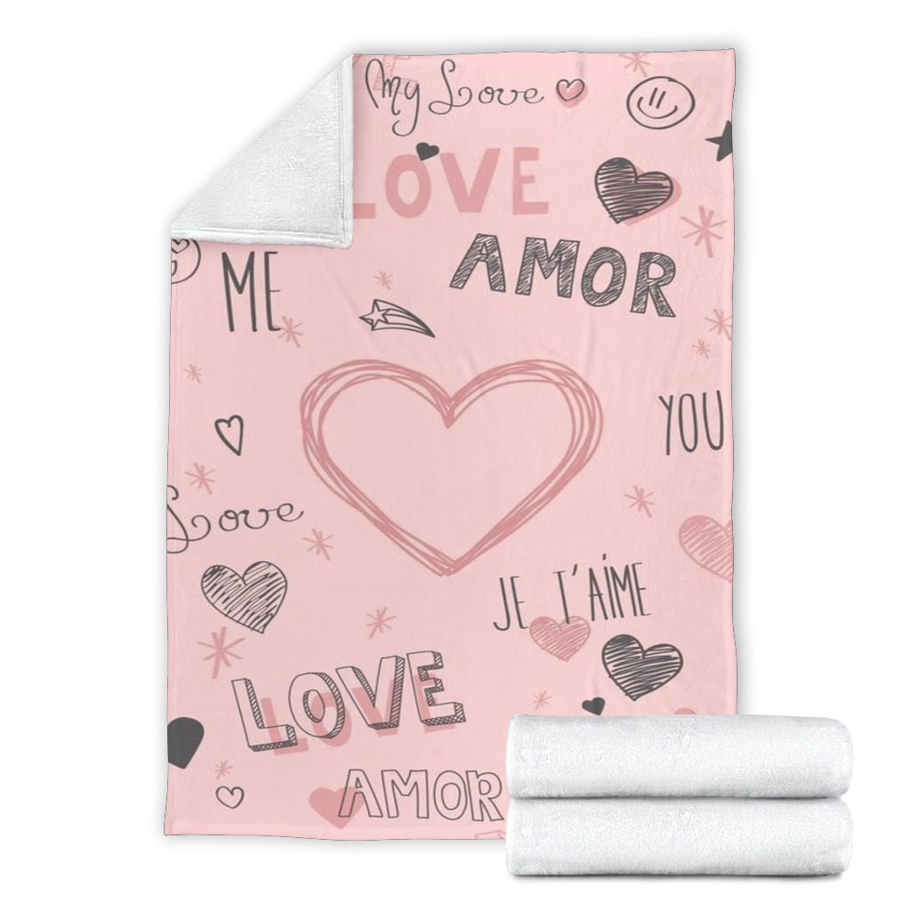 Pink Love Premium Fleece Blanket