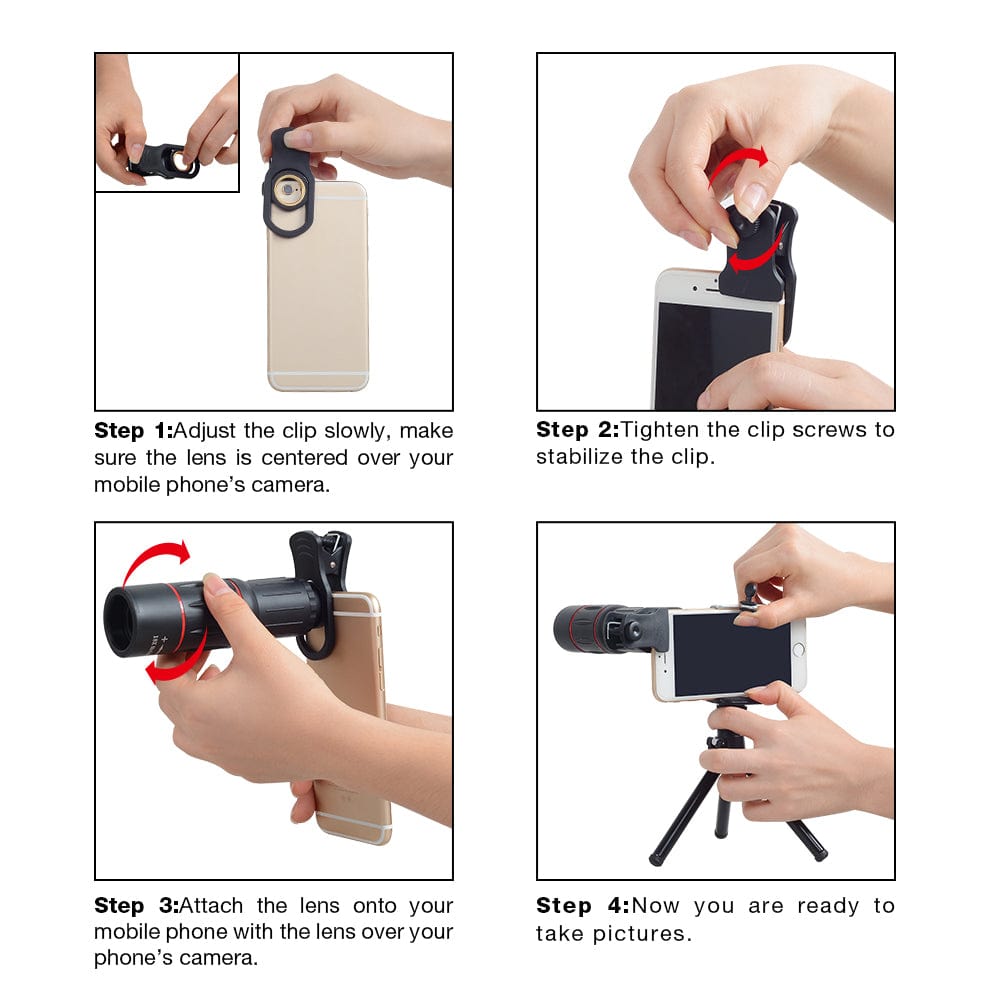 18X Zoom Monocular/Smartphone Camera Lens with Bluetooth Shutter Control