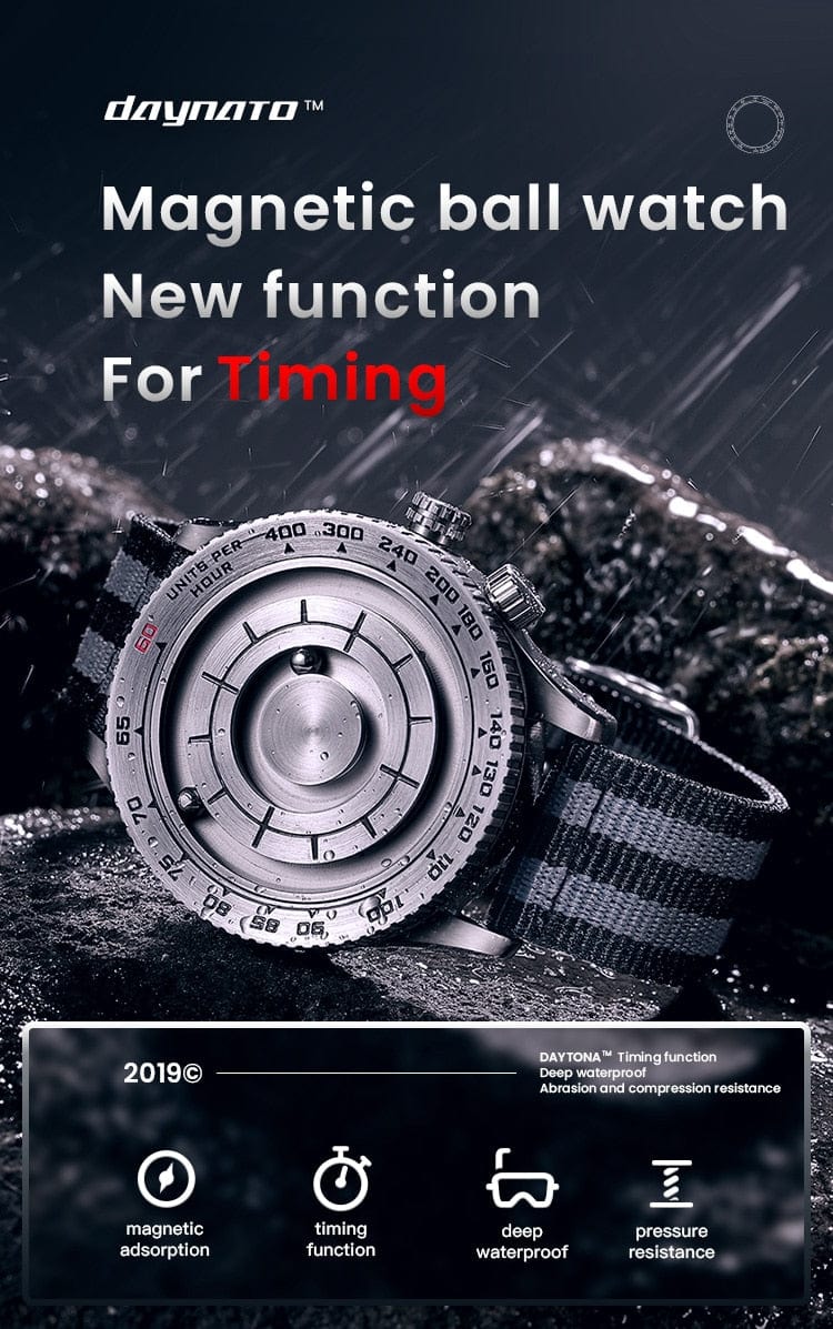 Unique Men's Steel Magnetic ball Watch