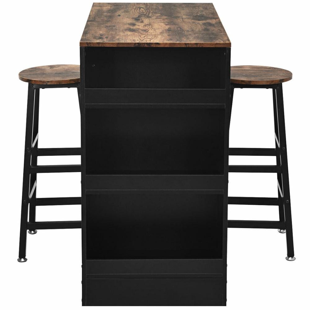 3 Piece Bar Table Set with Storage