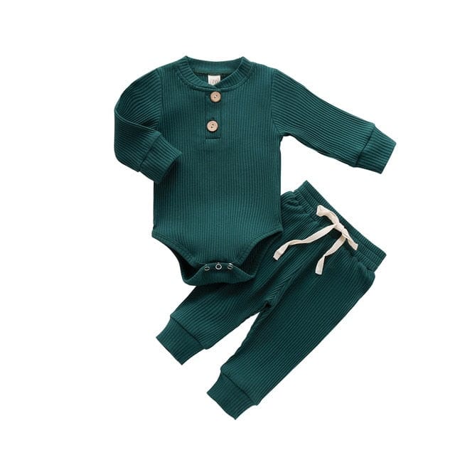 Two Piece Autumn Ribbed Clothing Set