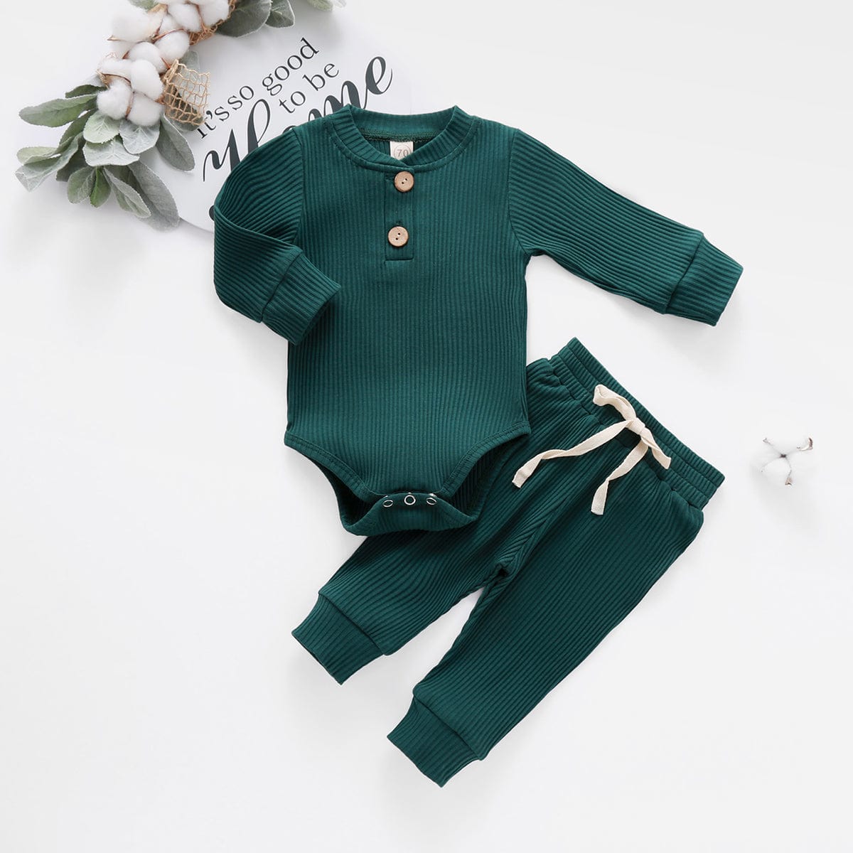 Two Piece Autumn Ribbed Clothing Set