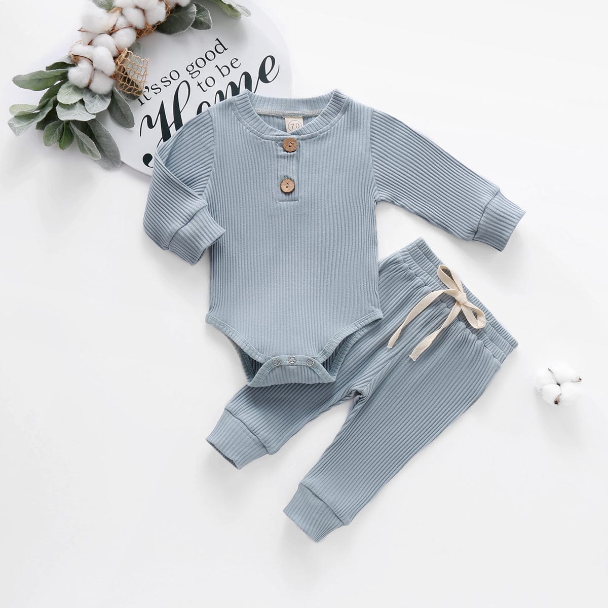 Two Piece Autumn Ribbed Clothing Set