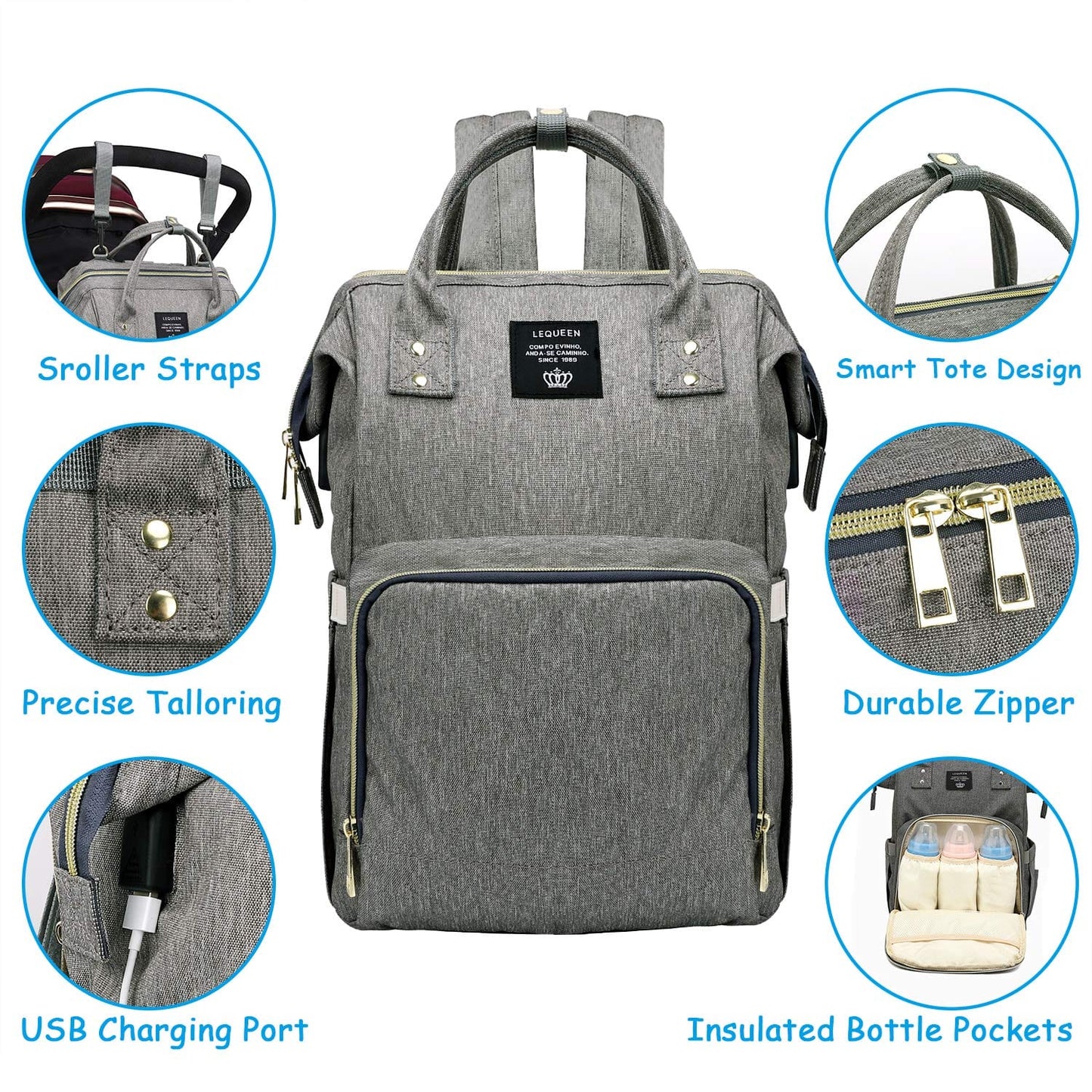 USB Diaper Bag Backpack