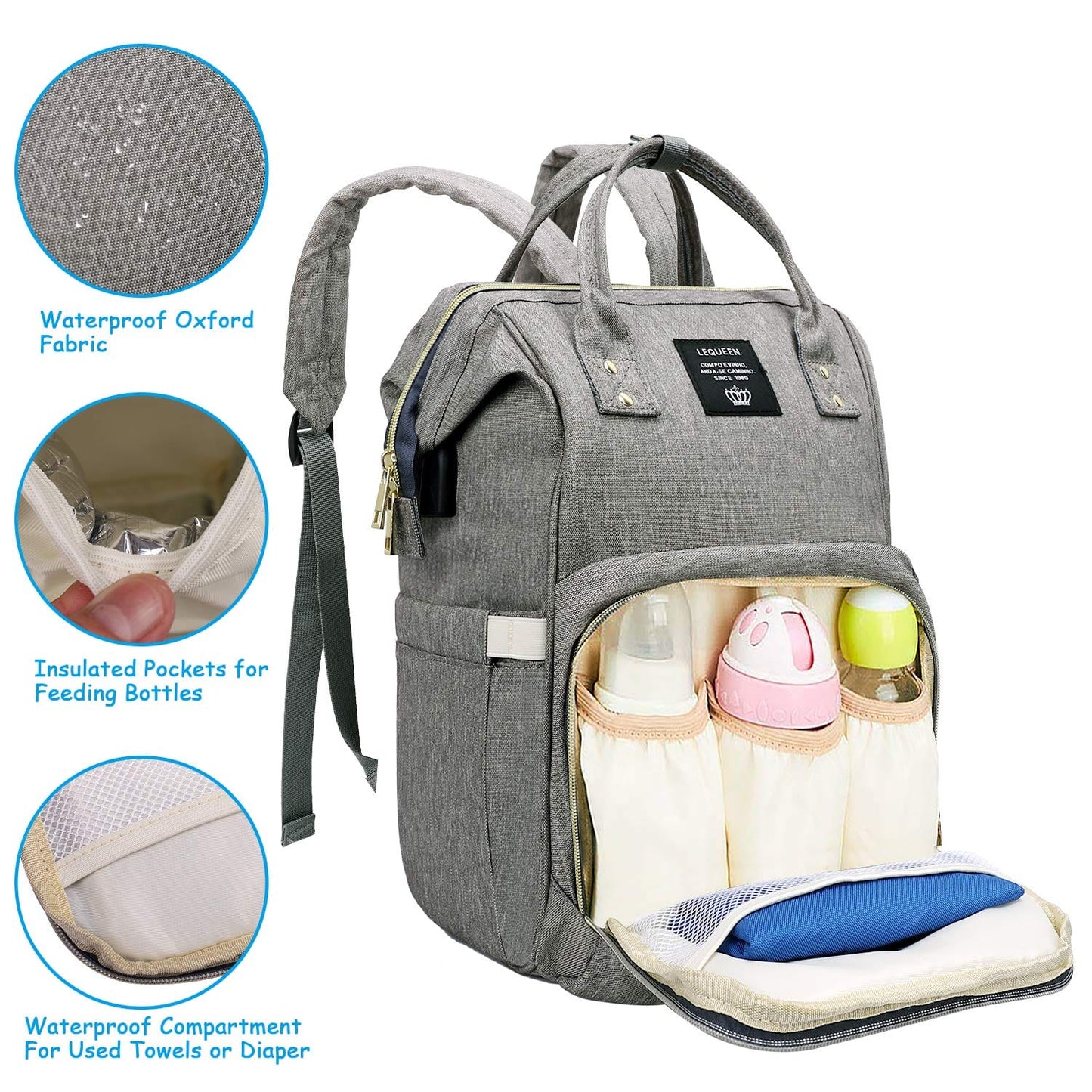 USB Diaper Bag Backpack